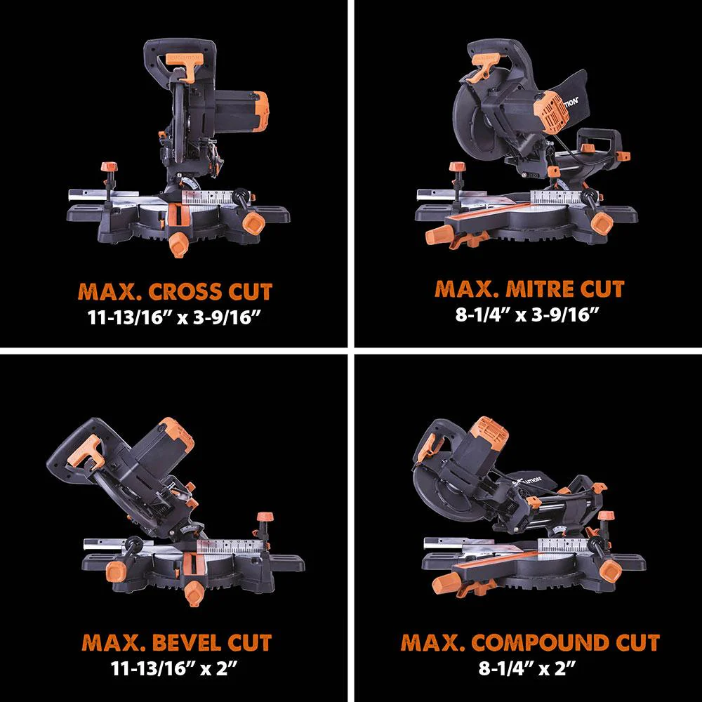 Evolution R210SMS-300+ Sliding Mitre Saw With TCT Multi-Material Cutting Blade (Refurbished - Like New) - Image 8