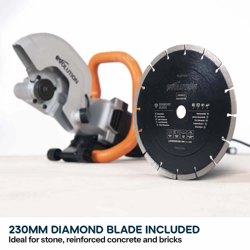 Evolution R230DCT 230mm 9" Electric Disc Cutter Concrete Saw with Diamond Blade - Image 4