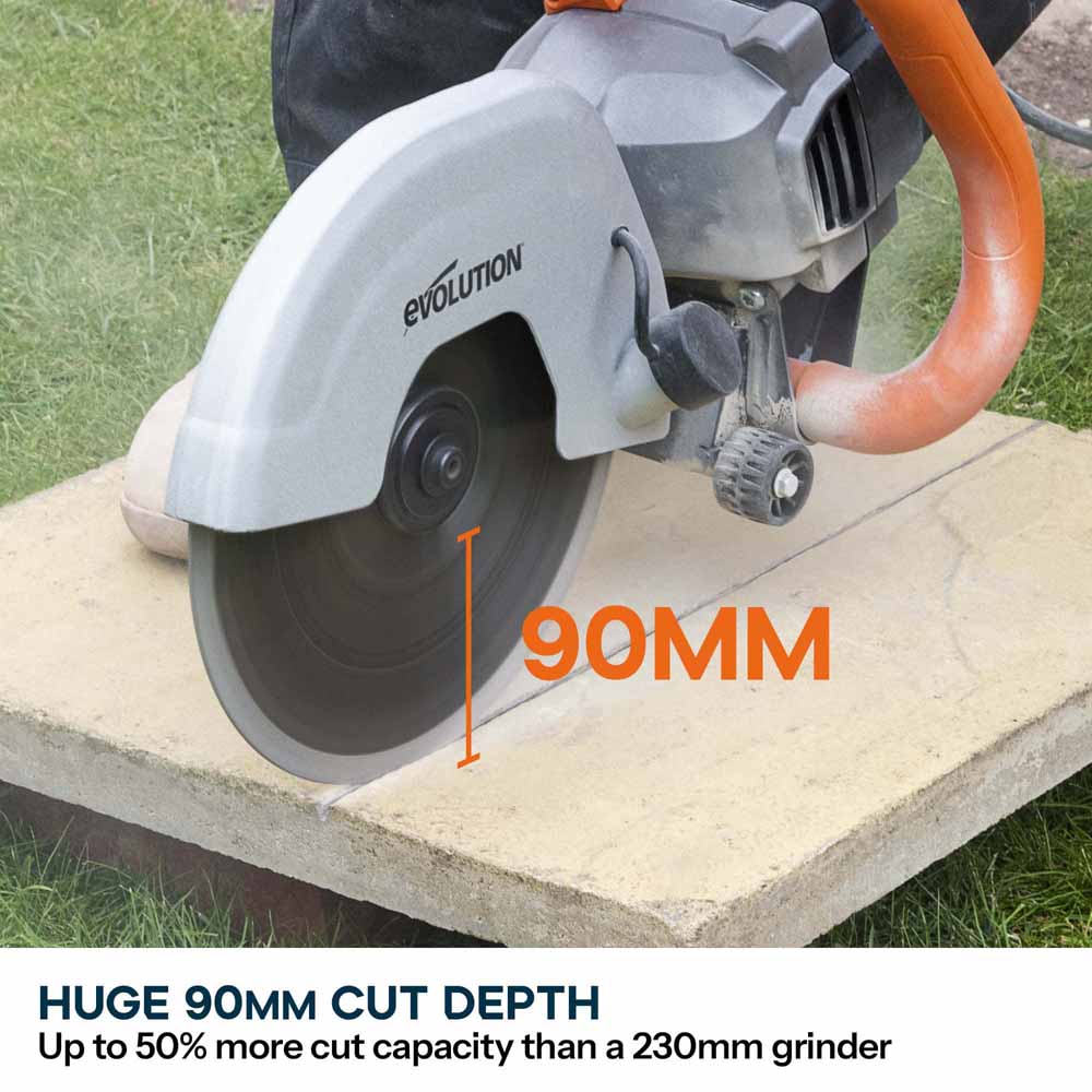 Evolution R230DCTX 230mm Electric Disc Cutter Concrete Saw, Bladeless - Image 2