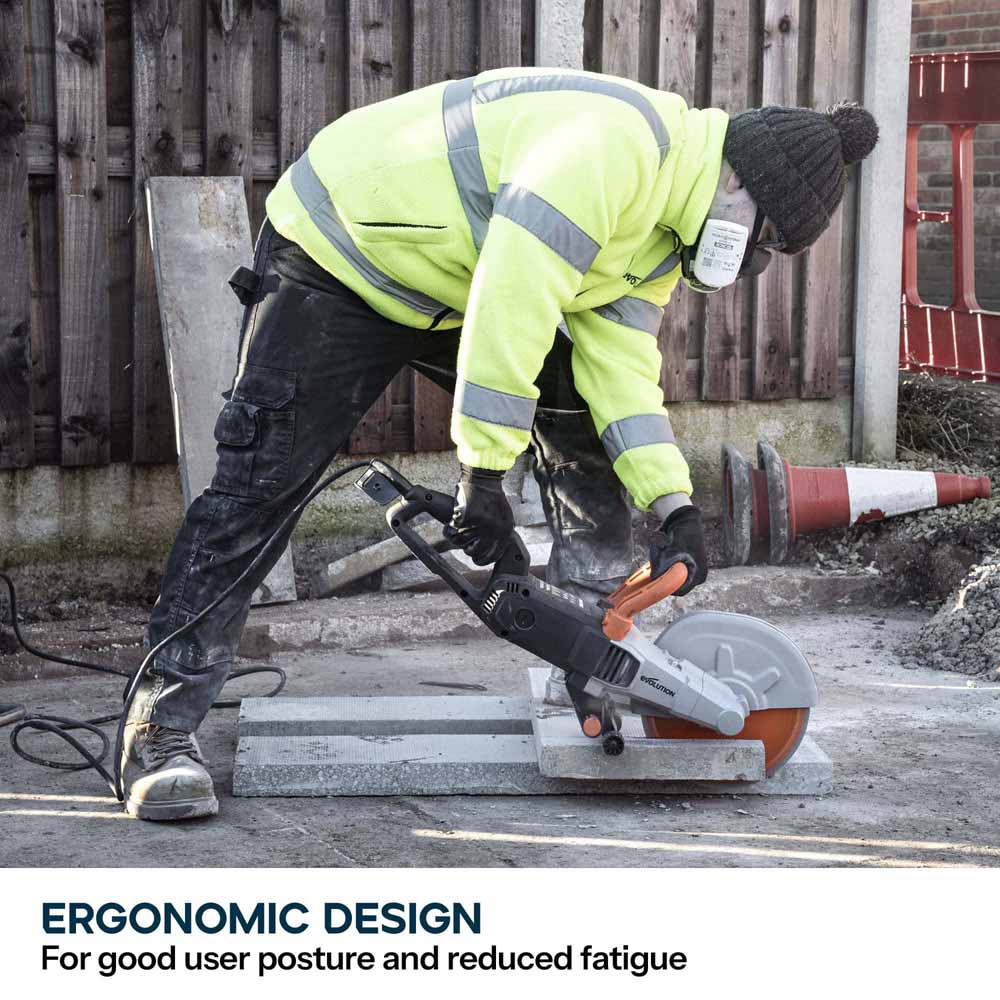 Evolution R255DCT 255mm 10" Electric Disc Cutter Concrete Saw with Premium Diamond Blade - Image 3