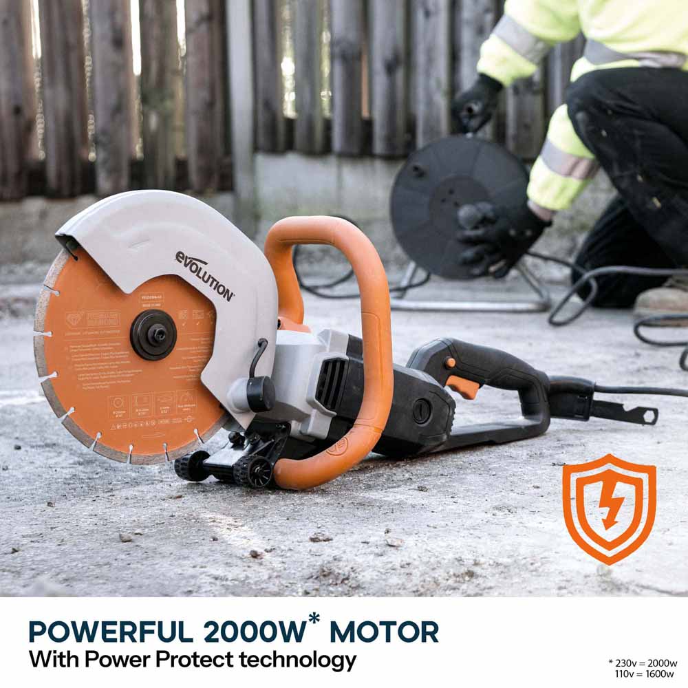 Evolution R255DCT 255mm 10" Electric Disc Cutter Concrete Saw with Premium Diamond Blade - Image 5