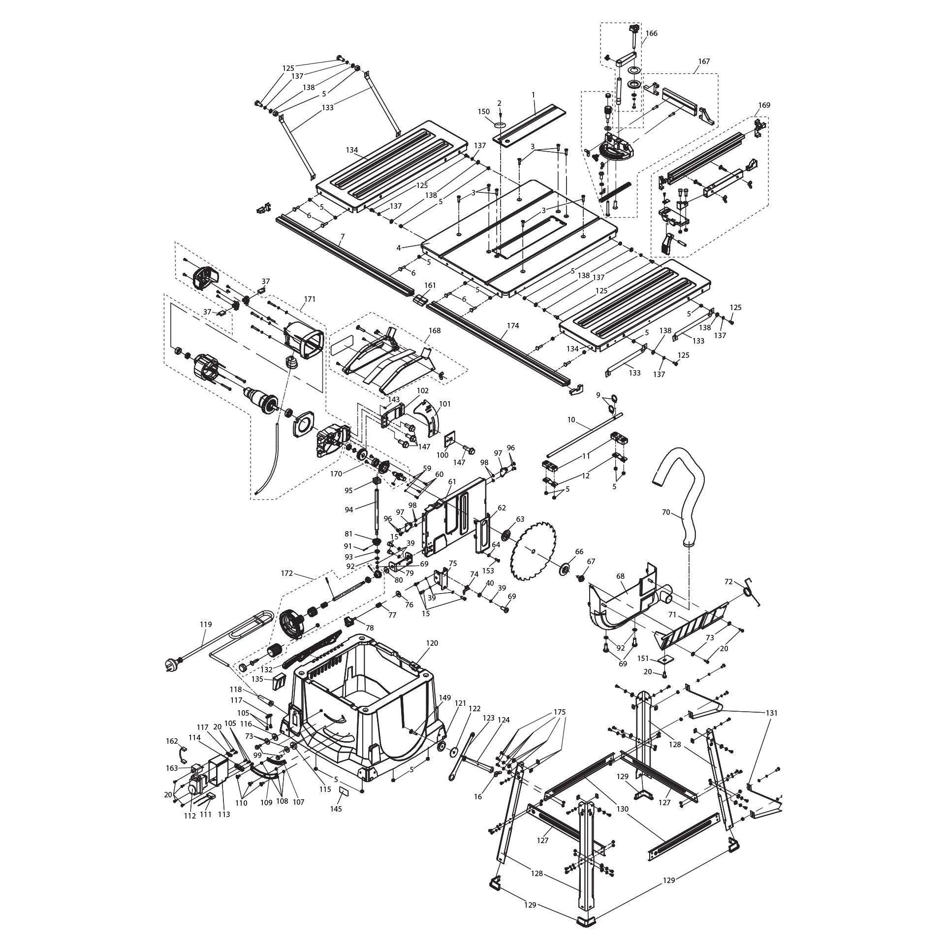 Evolution R255MTS Table Saw Spare Parts - Image 2