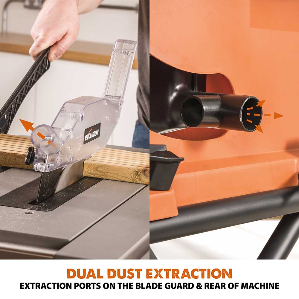 Evolution R255PTS 255mm Table Saw With TCT Multi-Material Cutting Blade - Image 10