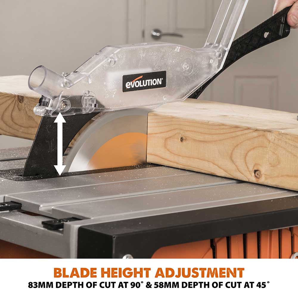 Evolution R255PTS 255mm Table Saw With TCT Multi-Material Cutting Blade - Image 8