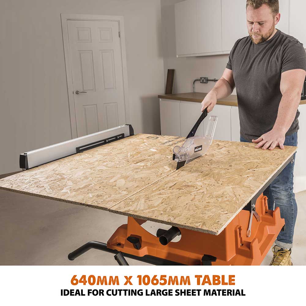 Evolution R255PTS 255mm Table Saw With TCT Multi-Material Cutting Blade - Image 9