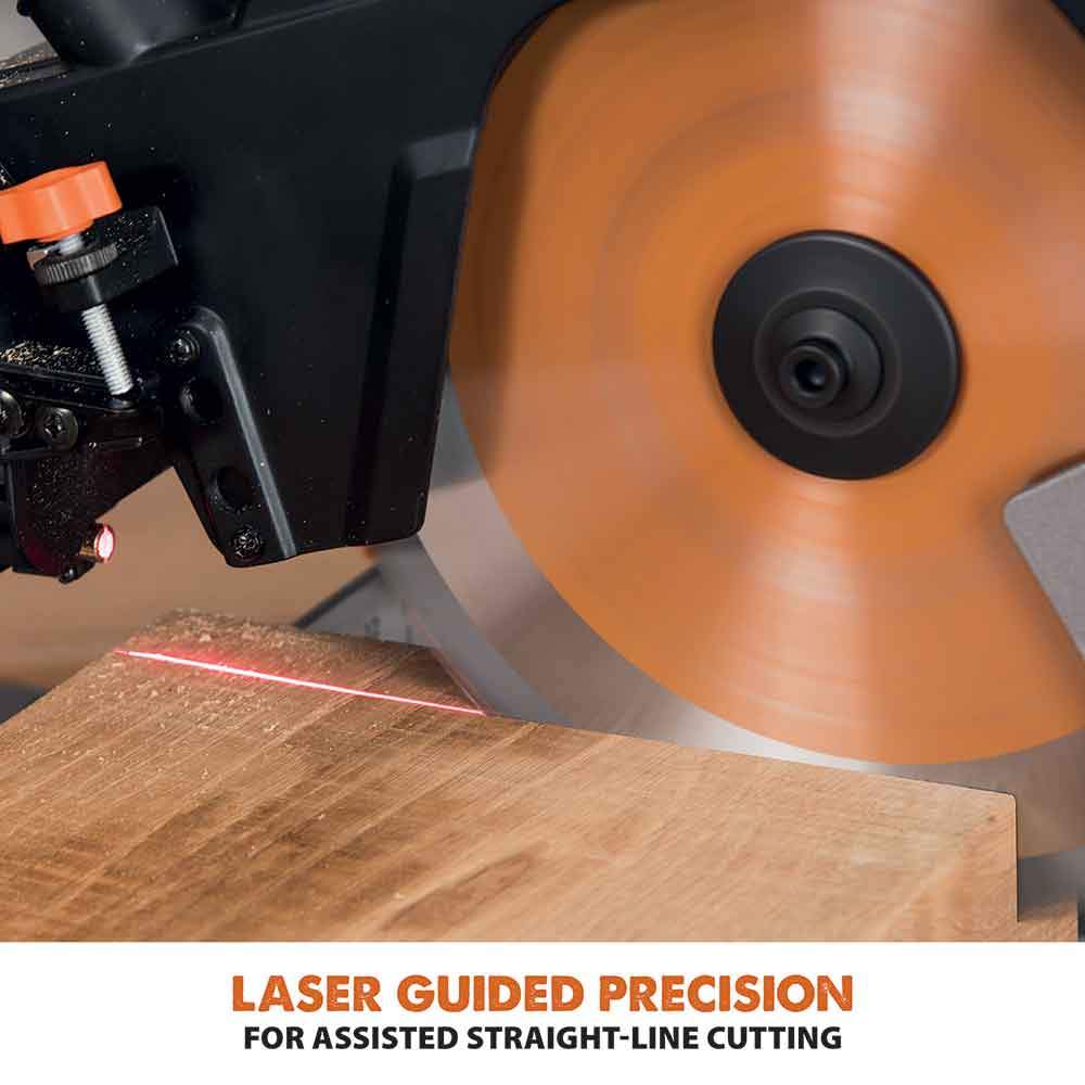 Evolution R255SMS 255mm Sliding Mitre Saw With TCT Multi-Material Cutting Blade - Image 12