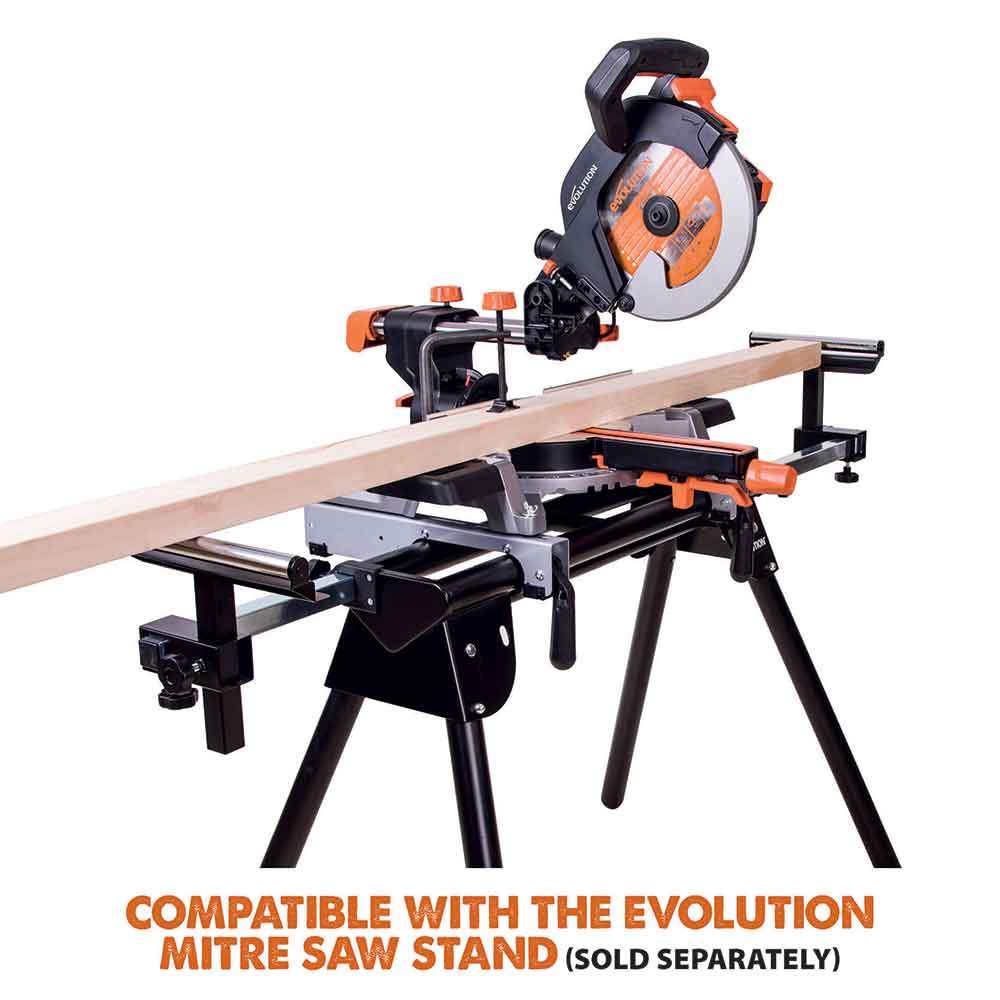 Evolution R255SMS 255mm Sliding Mitre Saw With TCT Multi-Material Cutting Blade - Image 16