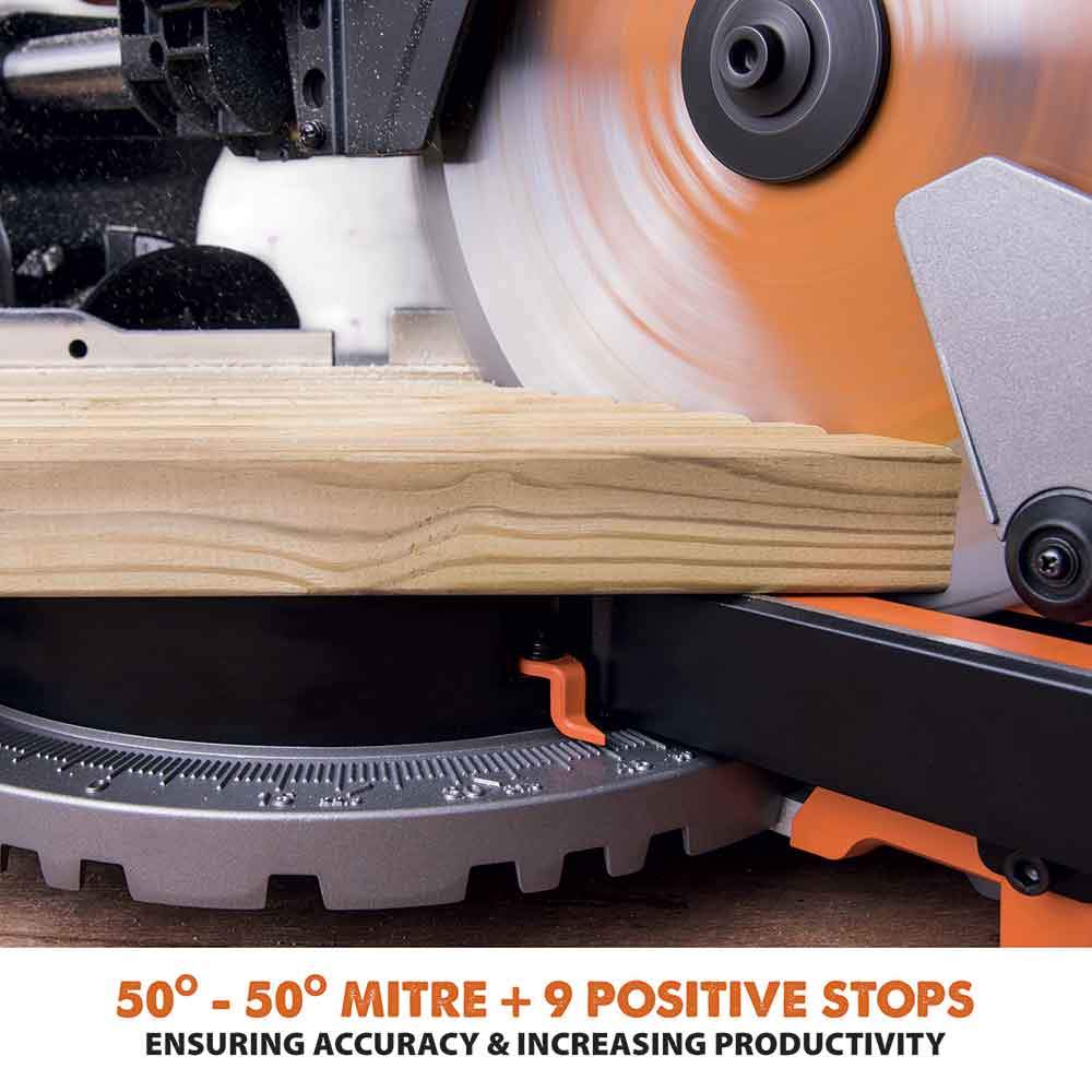 Evolution R255SMS 255mm Sliding Mitre Saw With TCT Multi-Material Cutting Blade - Image 8