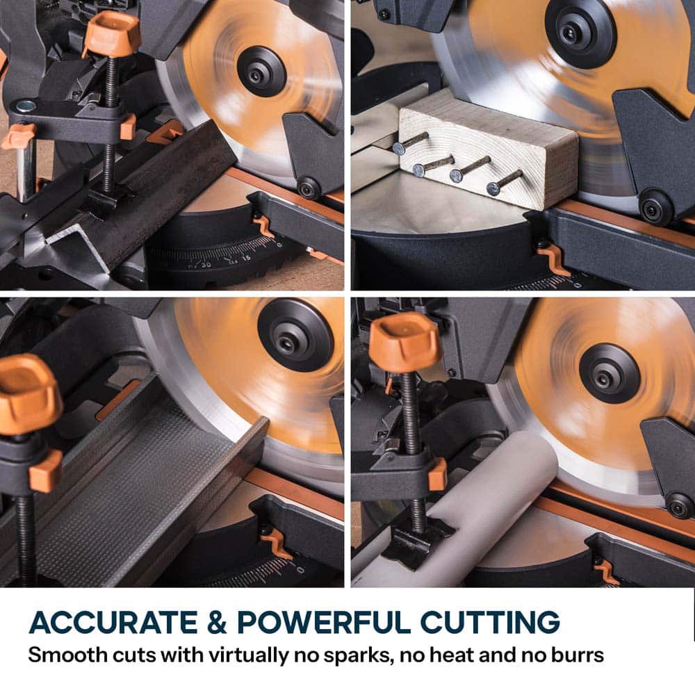 Evolution R255SMS+ 255mm Sliding Compound Mitre Saw With TCT Multi-Material Cutting Blade - Image 3