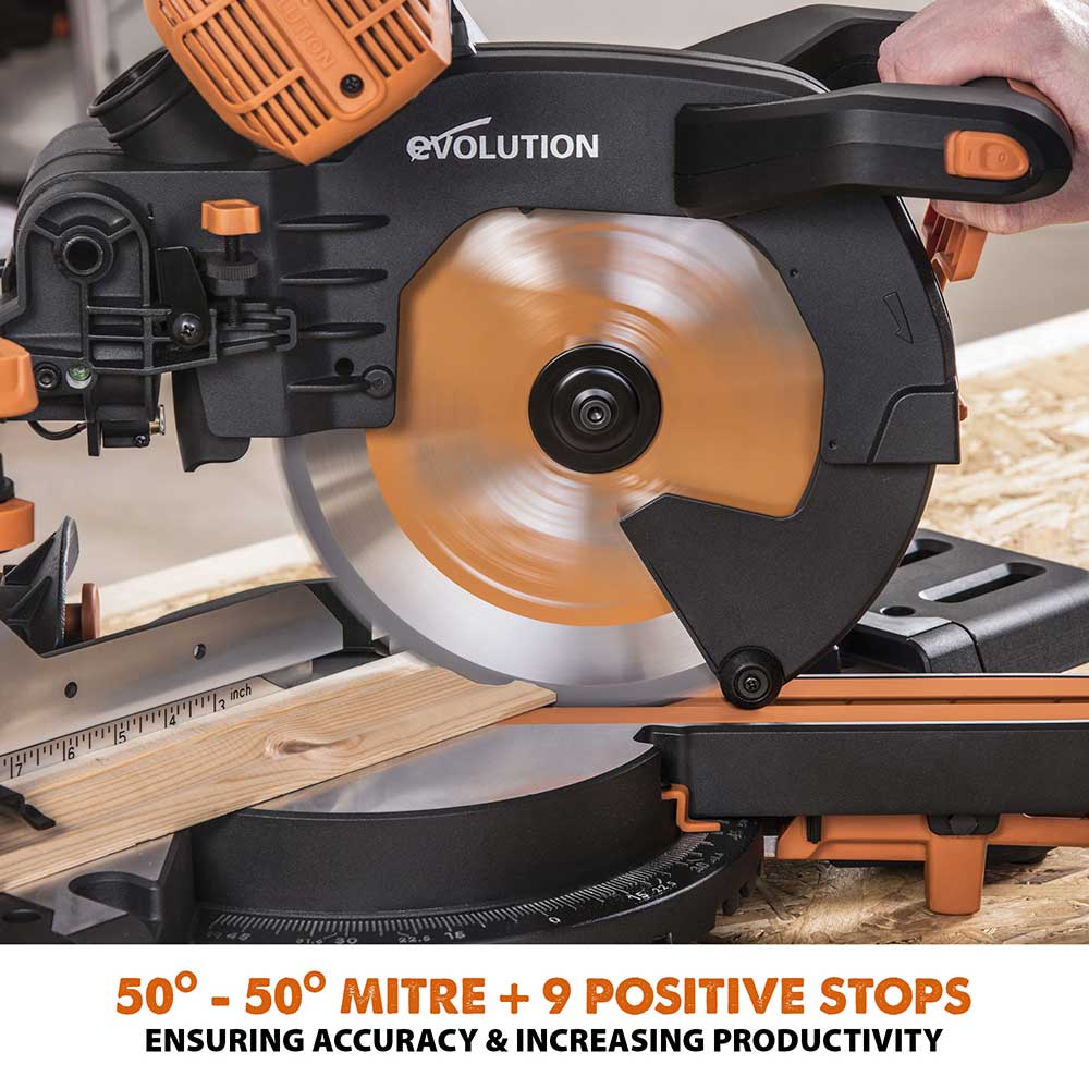 Evolution R255SMS-DB+ 255mm Double Bevel Mitre Saw & Stand Bundle - Image 15