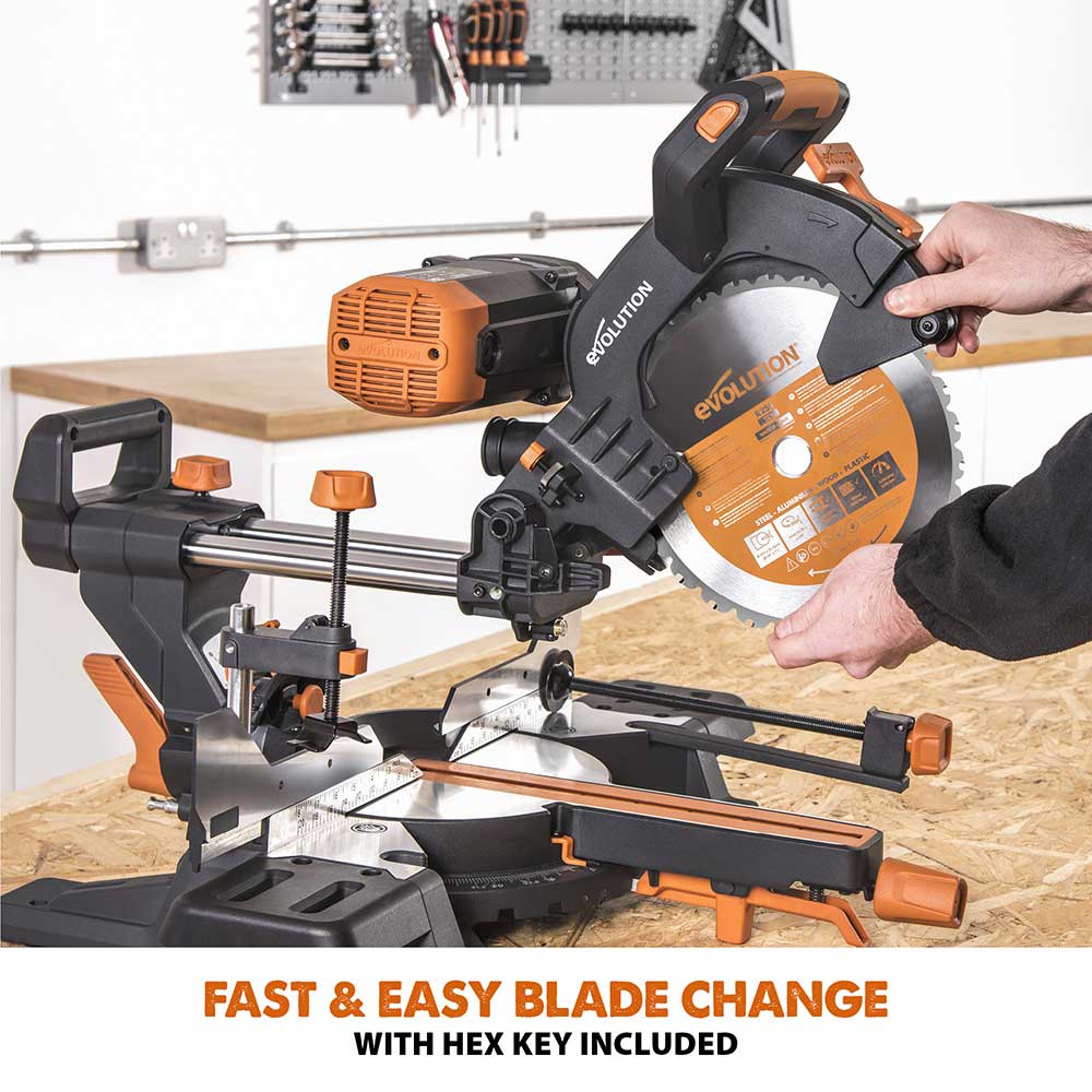 Evolution R255SMS-DB+ 255mm Double Bevel Mitre Saw & Stand Bundle - Image 19