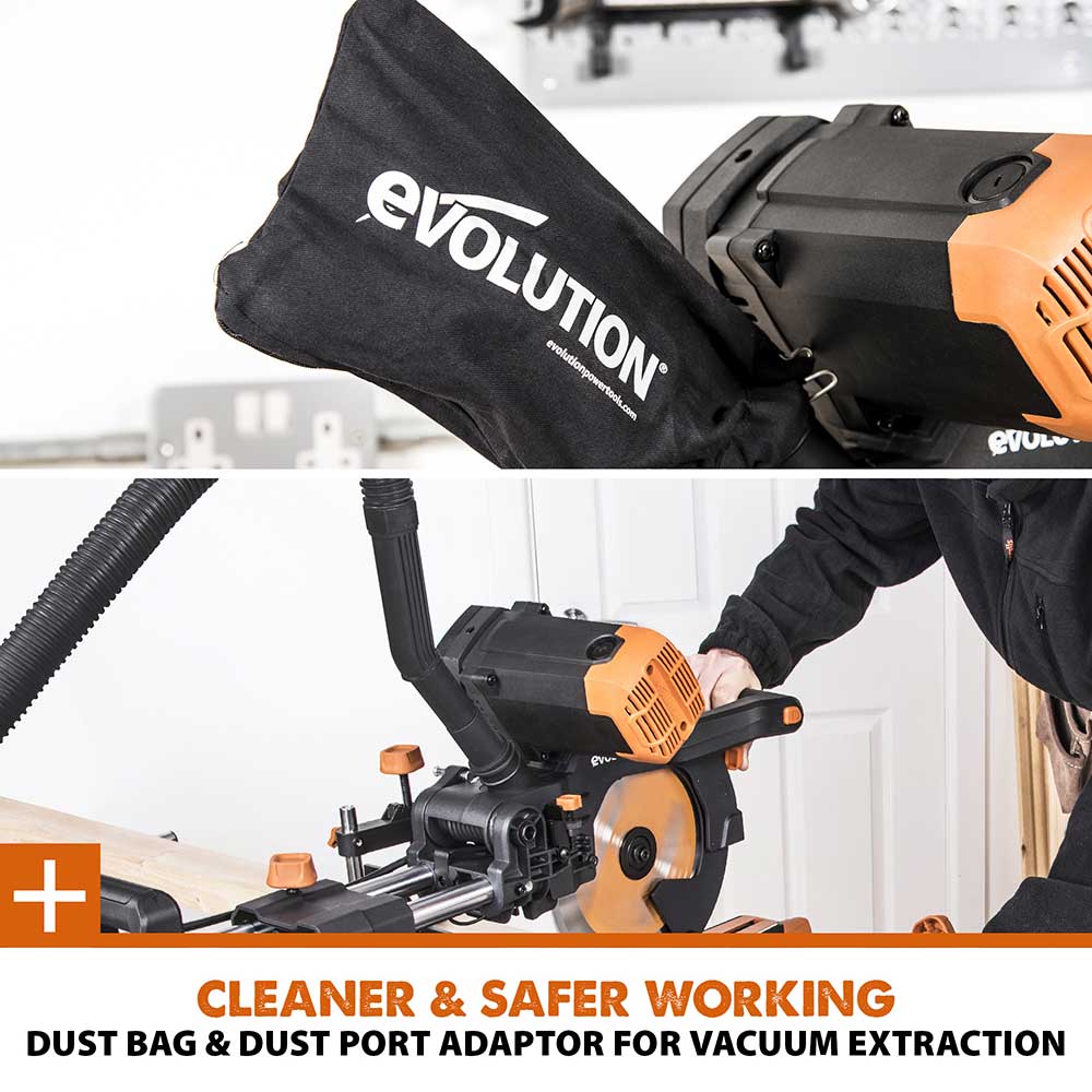 Evolution R255SMS-DB+ 255mm Double Bevel Mitre Saw & Stand Bundle - Image 24