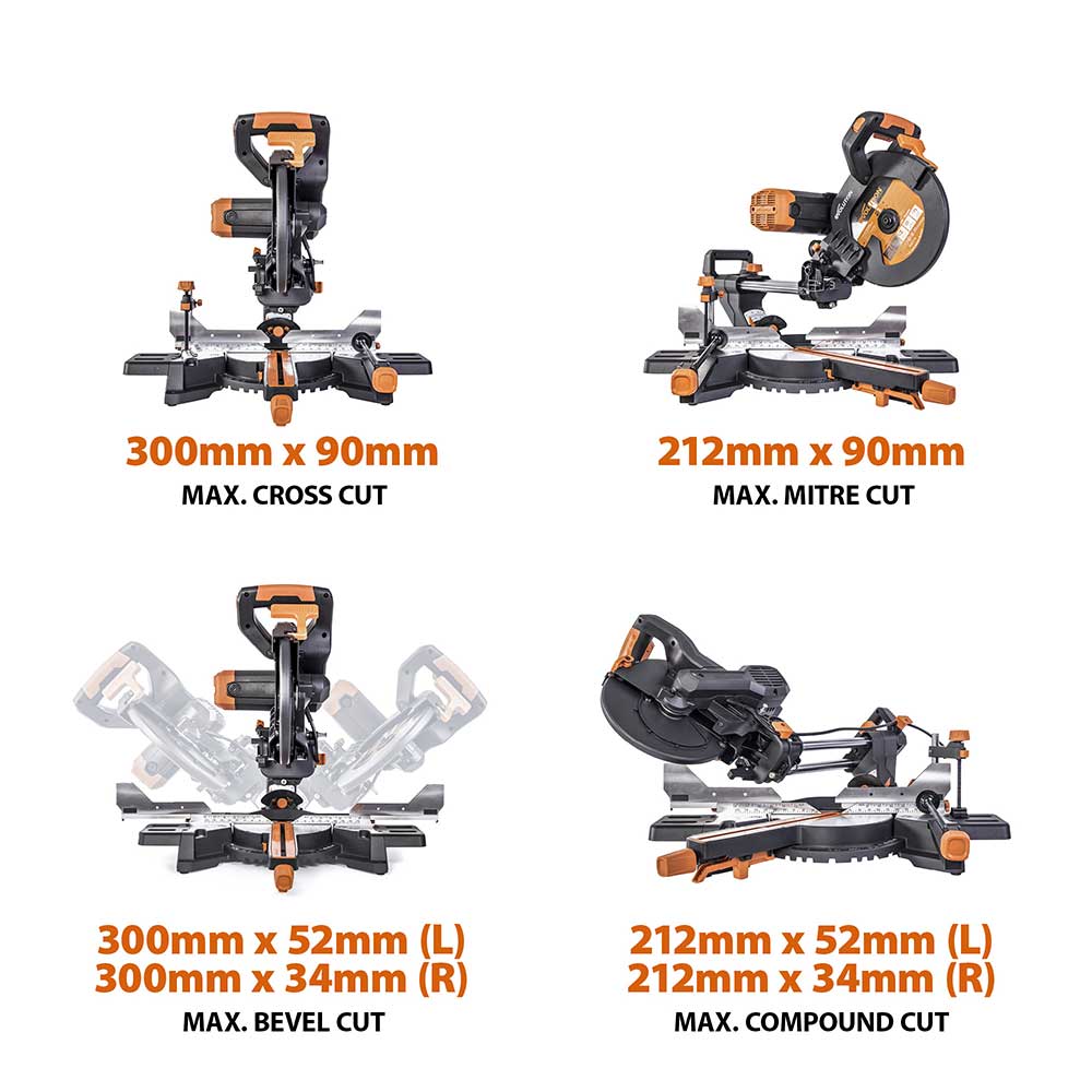 Evolution R255SMS-DB+ 255mm Double Bevel Mitre Saw & Stand Bundle - Image 3