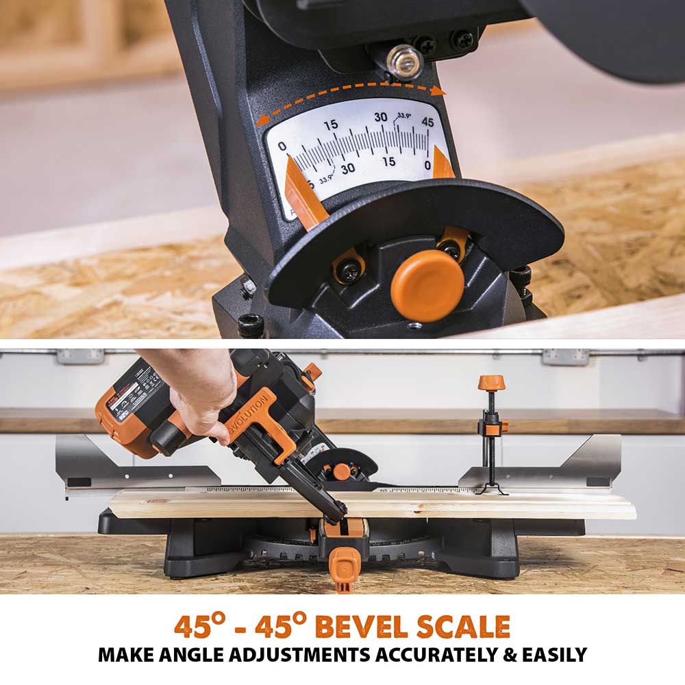 Evolution R255SMS-DB+ 255mm Double Bevel Mitre Saw & Stand Bundle - Image 7