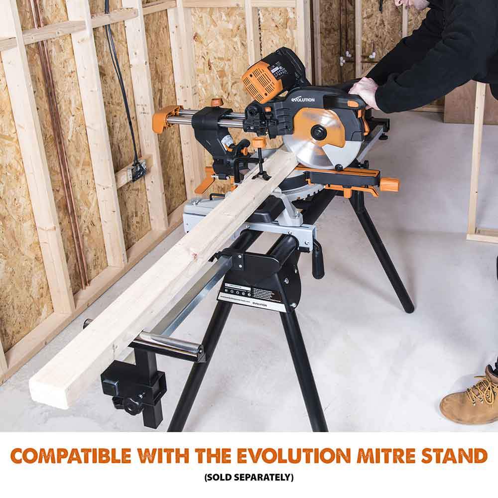 Evolution R255SMS-DB 255mm Double Bevel Sliding Mitre Saw With TCT Multi-Material Cutting Blade - Image 19