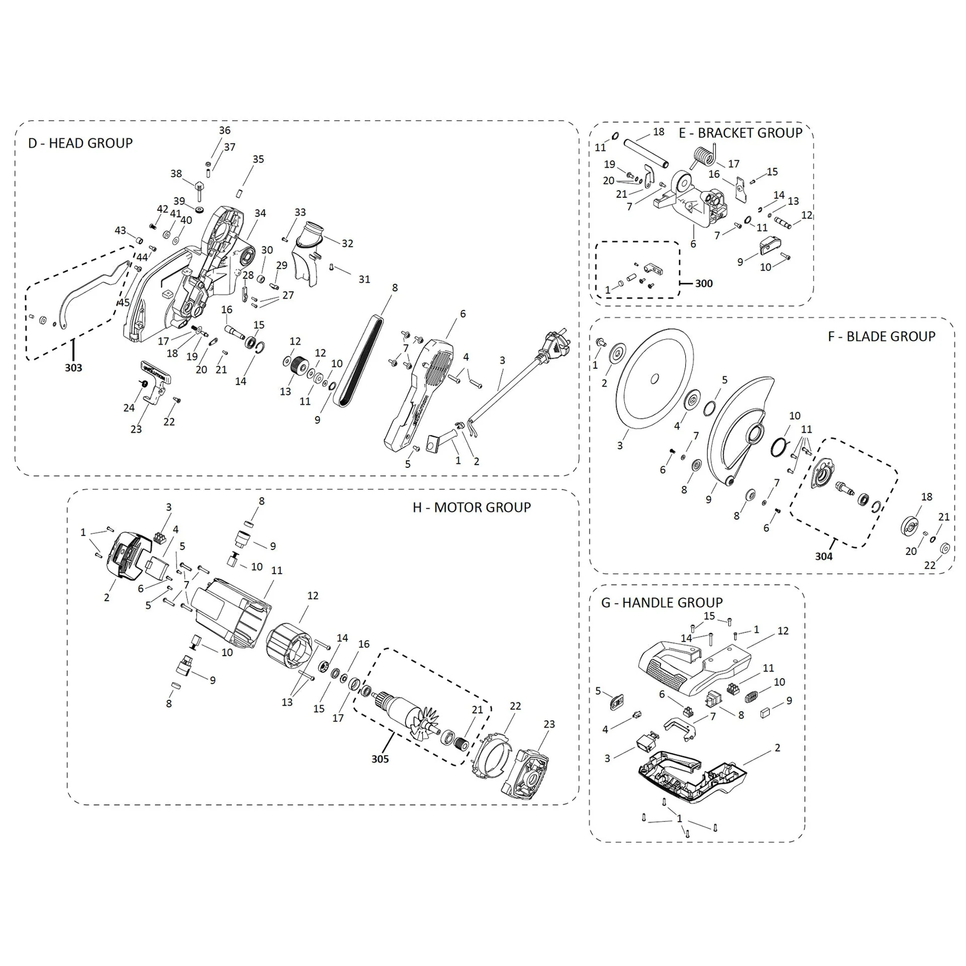 Evolution R255SMS-DB Sliding Mitre Saw Spare Parts (Head) - Image 2