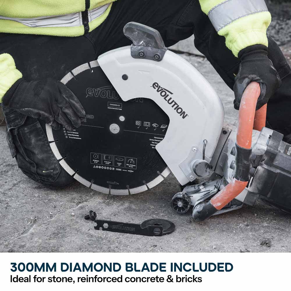 Evolution R300DCT 300mm 12" Electric Disc Cutter, Concrete Saw, with Diamond Blade - Image 9