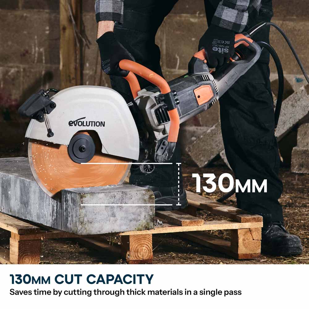 R350DCT 350mm Electric Disc Cutter With Automatic Water Fed Dust Suppression & Premium Diamond Blade - Image 3