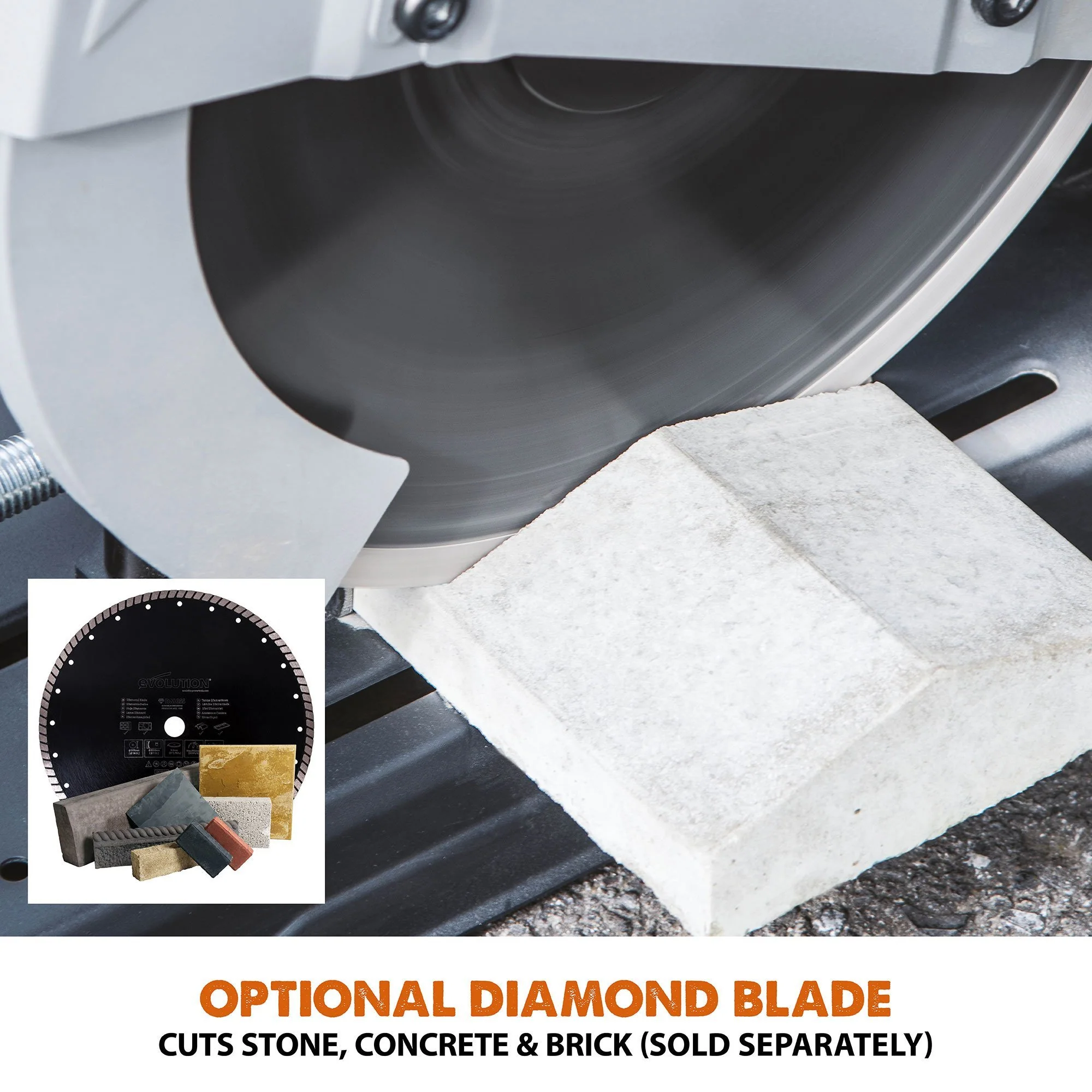 Evolution R355CPS 355mm Chop Saw with TCT Multi-material Cutting Blade - Image 13