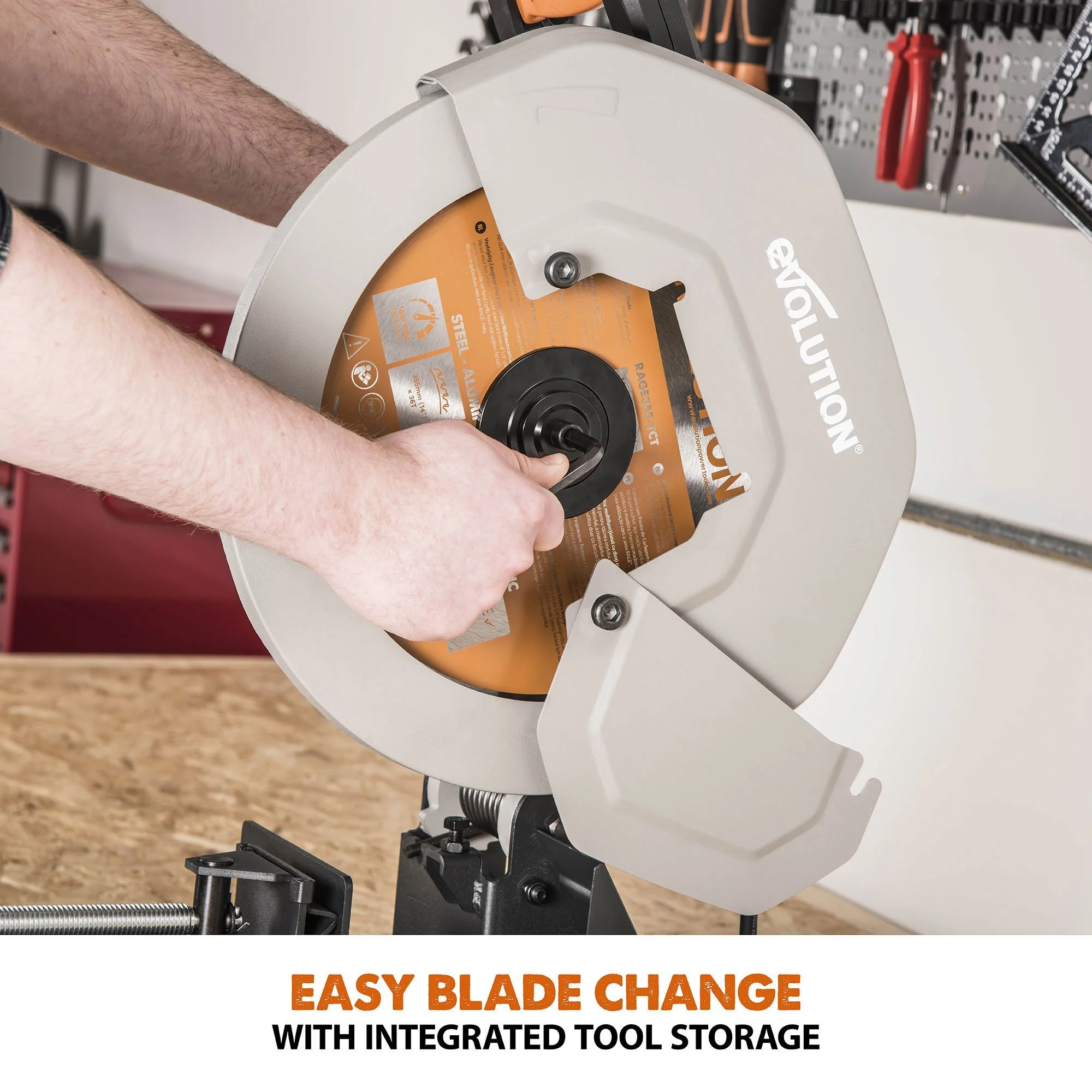 Evolution R355CPS 355mm Chop Saw with TCT Multi-material Cutting Blade - Image 19