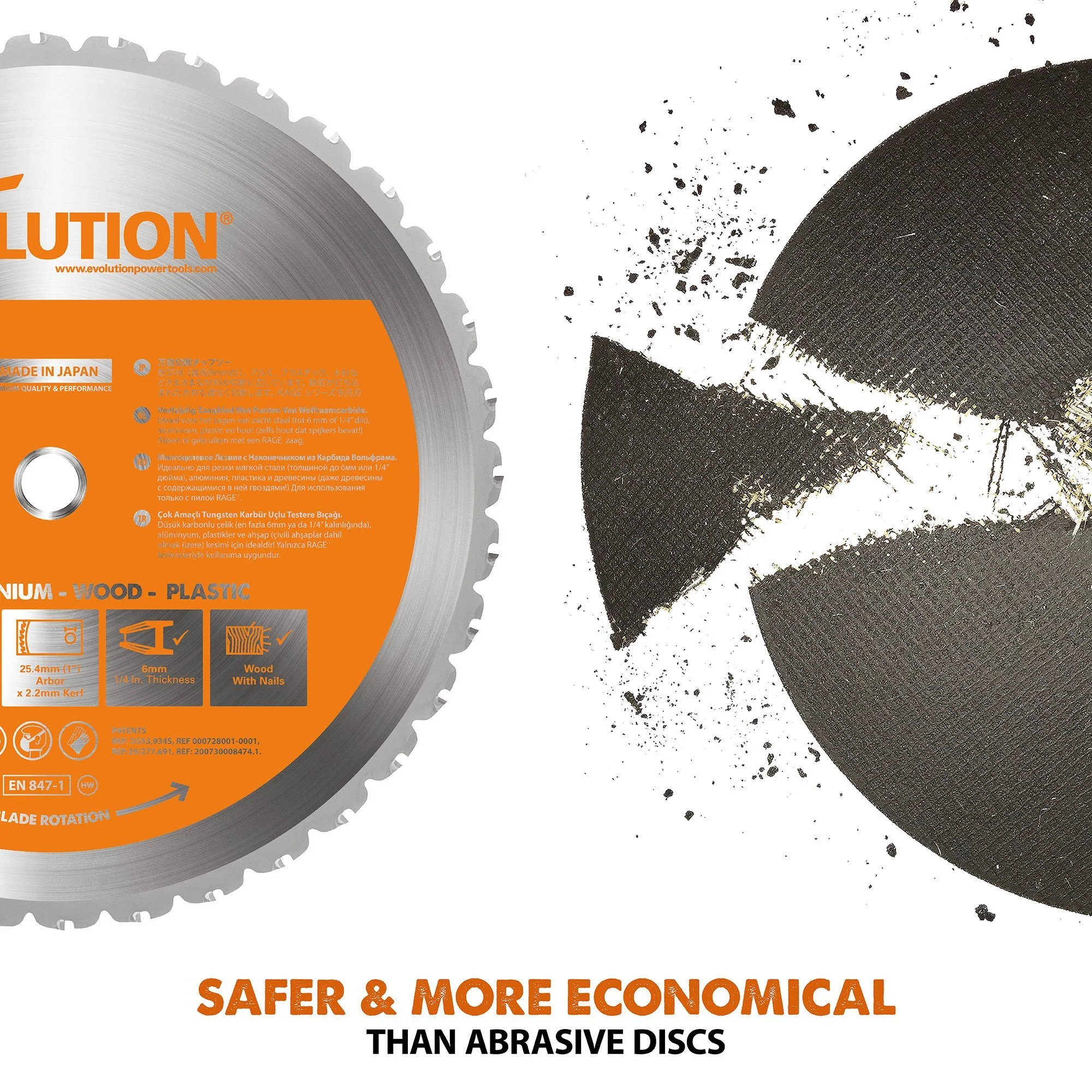 Evolution R355CPS 355mm Chop Saw with TCT Multi-material Cutting Blade - Image 8