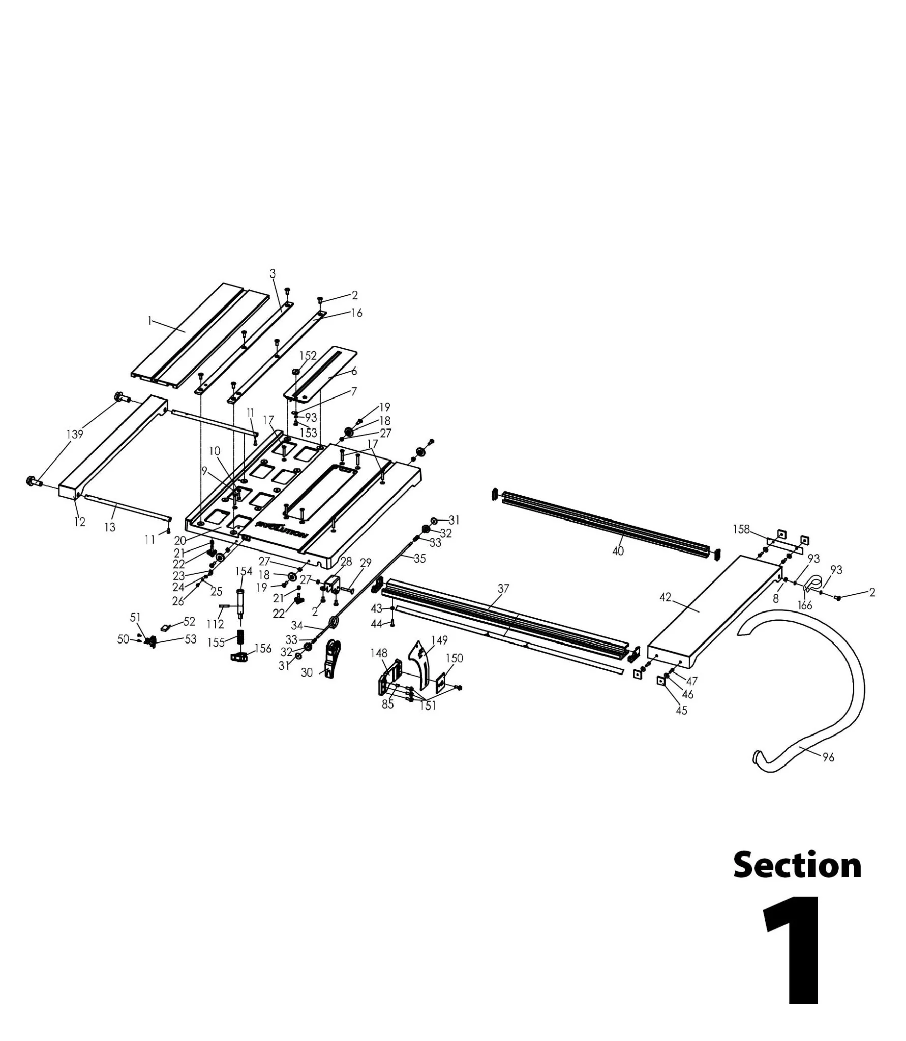 Evolution RAGE5-S Table Saw Spare Parts Section 1 (Table Top) - Image 2