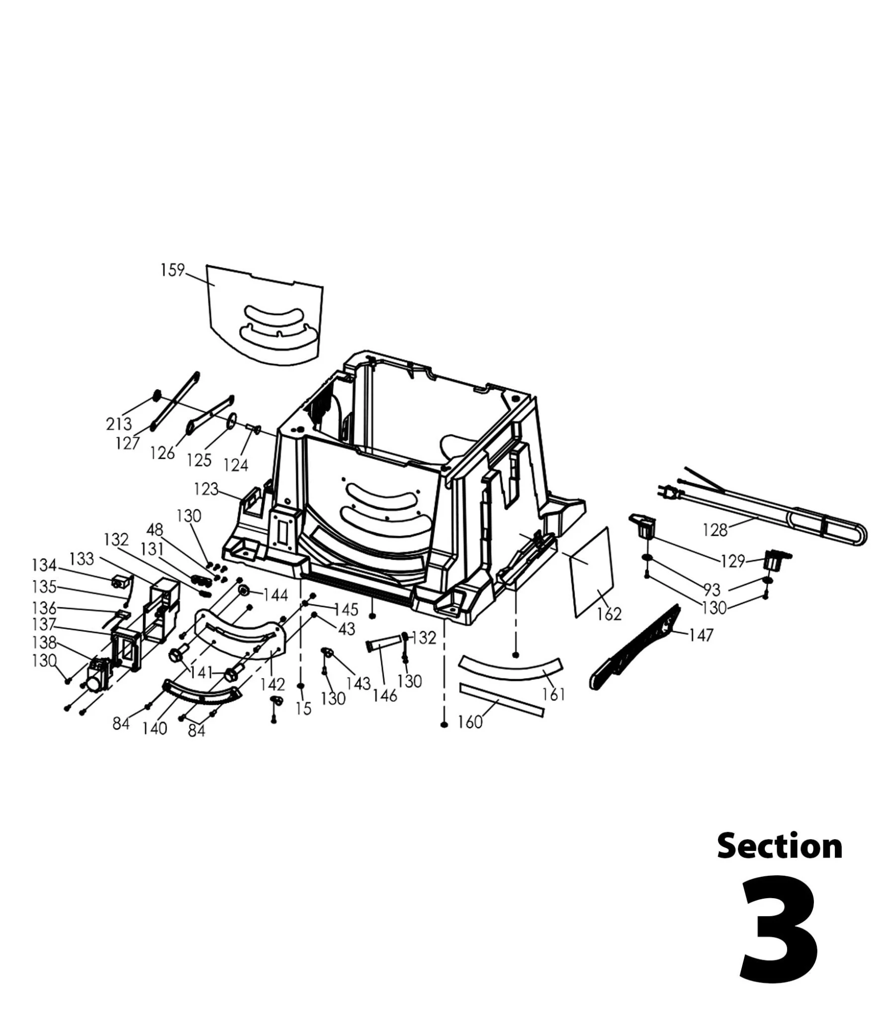 Evolution RAGE5-S Table Saw Spare Parts Section 3 (Motor Housing) - Image 2