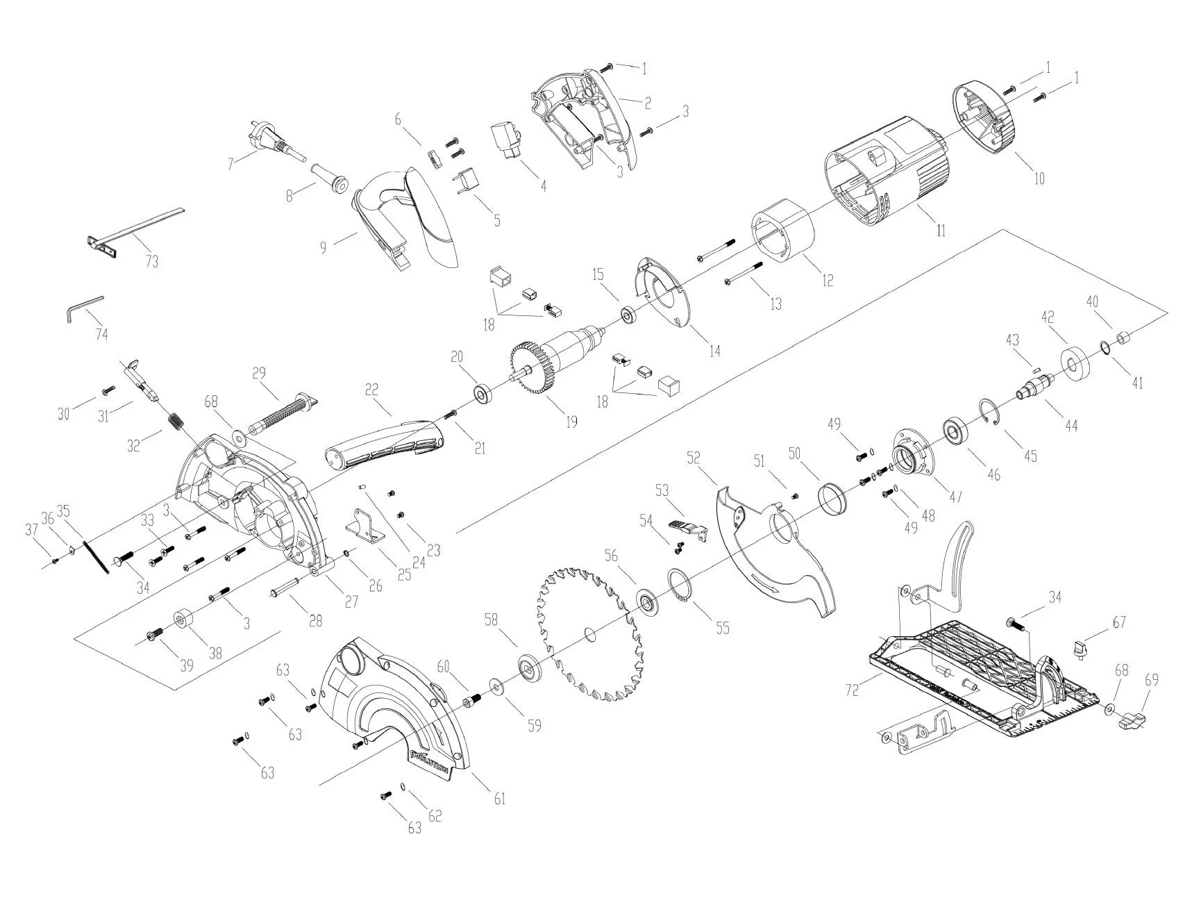 Evolution RAGE1-B Circular Saw Spare Parts - Image 2