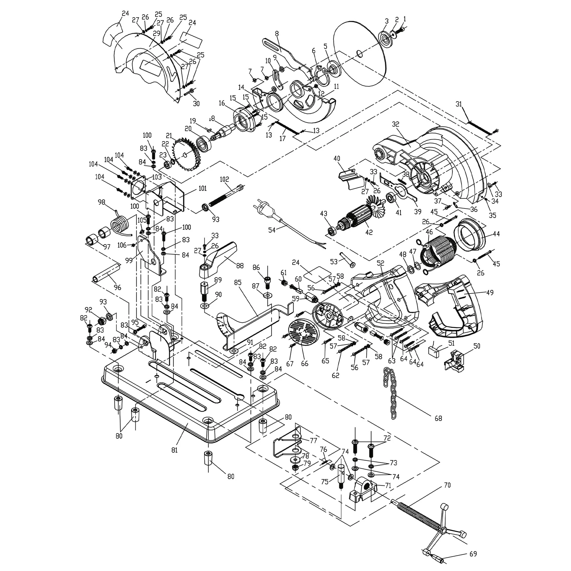 Evolution RAGE4 Chop Saw Spare Parts - Image 2