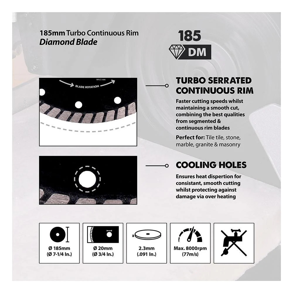 Evolution 185mm Diamond Blade (For Mitre Saws Only) - Image 3