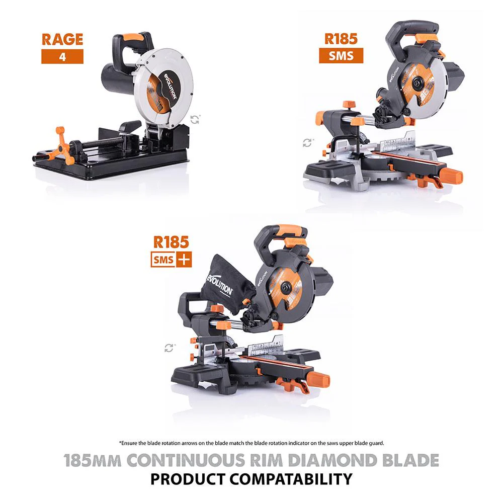 Evolution 185mm Diamond Blade (For Mitre Saws Only) - Image 4