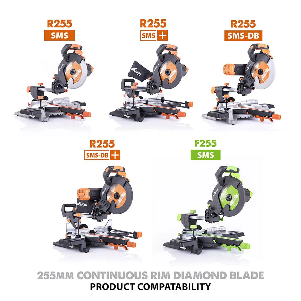 Evolution 255mm Diamond Blade For Mitre Saws - Image 5