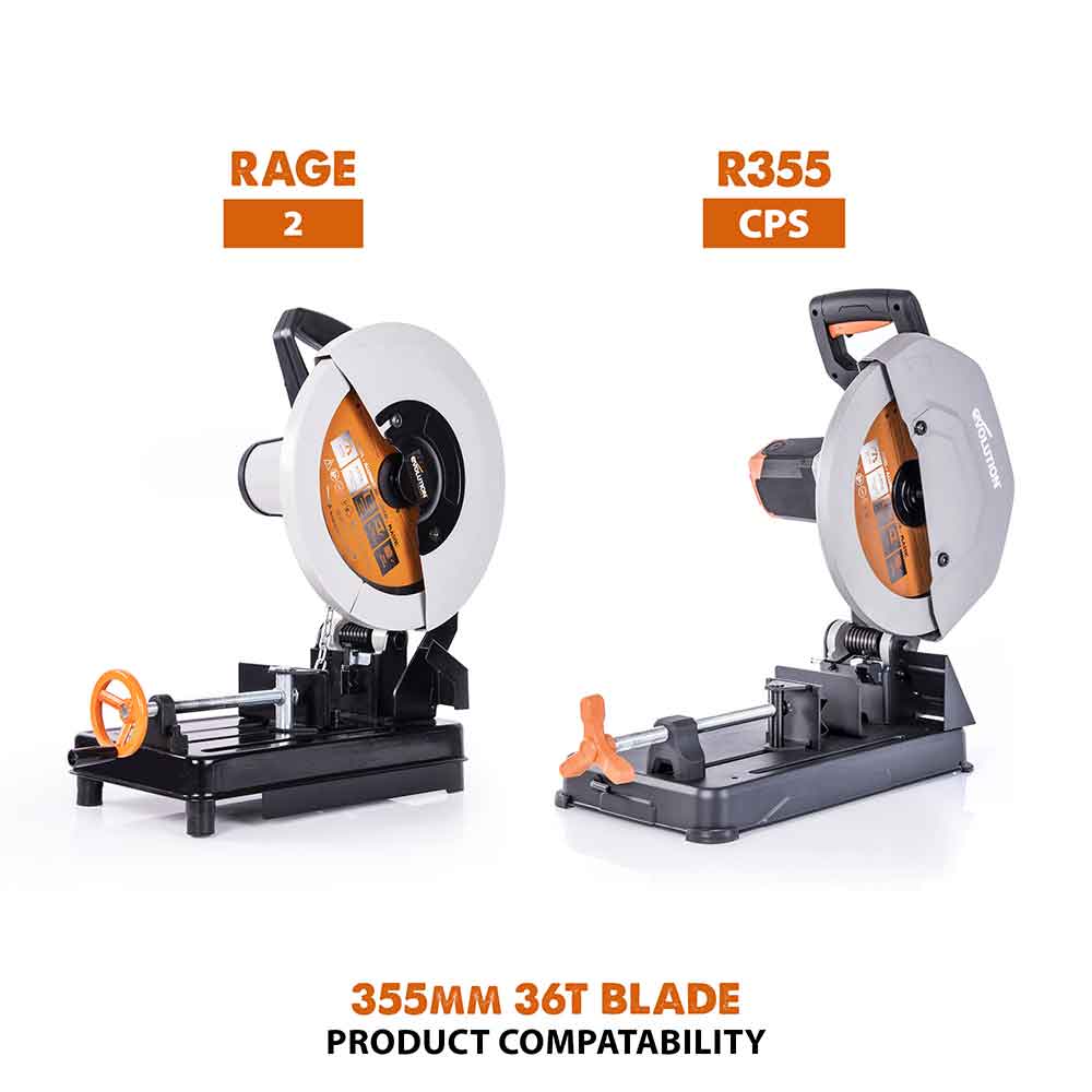 Evolution 355mm Multi-Material Cutting 36T Chop Saw Blade - Image 7