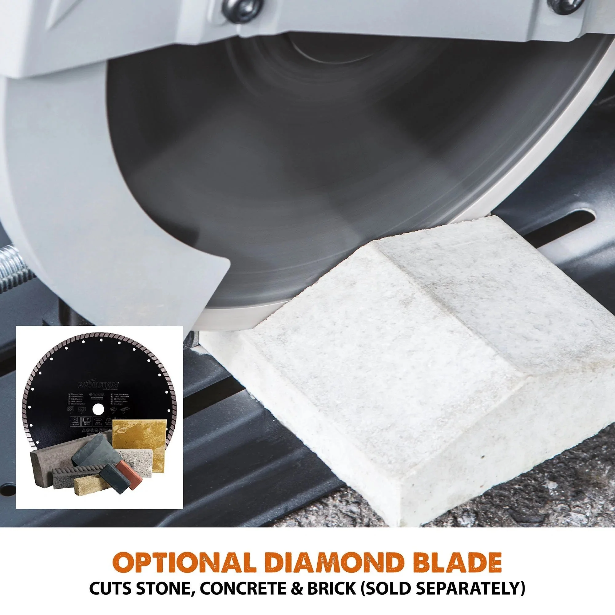 Refurbished C-Stock Evolution R355CPS 355mm Chop Saw with TCT Multi-material Cutting Blade - Image 12