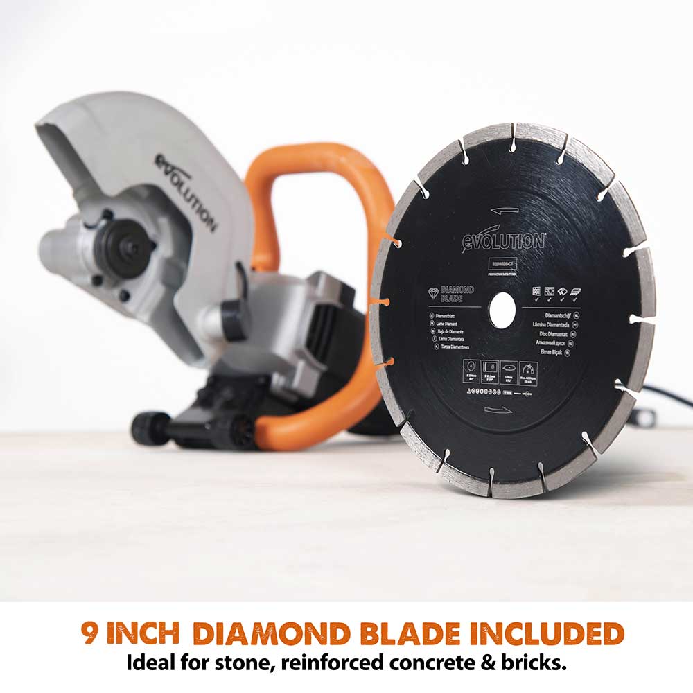 Refurbished Evolution R230DCT 230mm 9" Electric Disc Cutter Concrete Saw with Diamond Blade (B-Grade) - Image 4