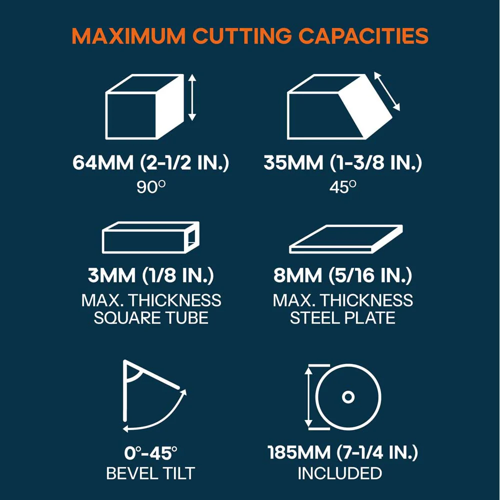 Evolution S185CCSL 185mm Metal Cutting Circular Saw with TCT Mild Steel Cutting Blade - Image 3